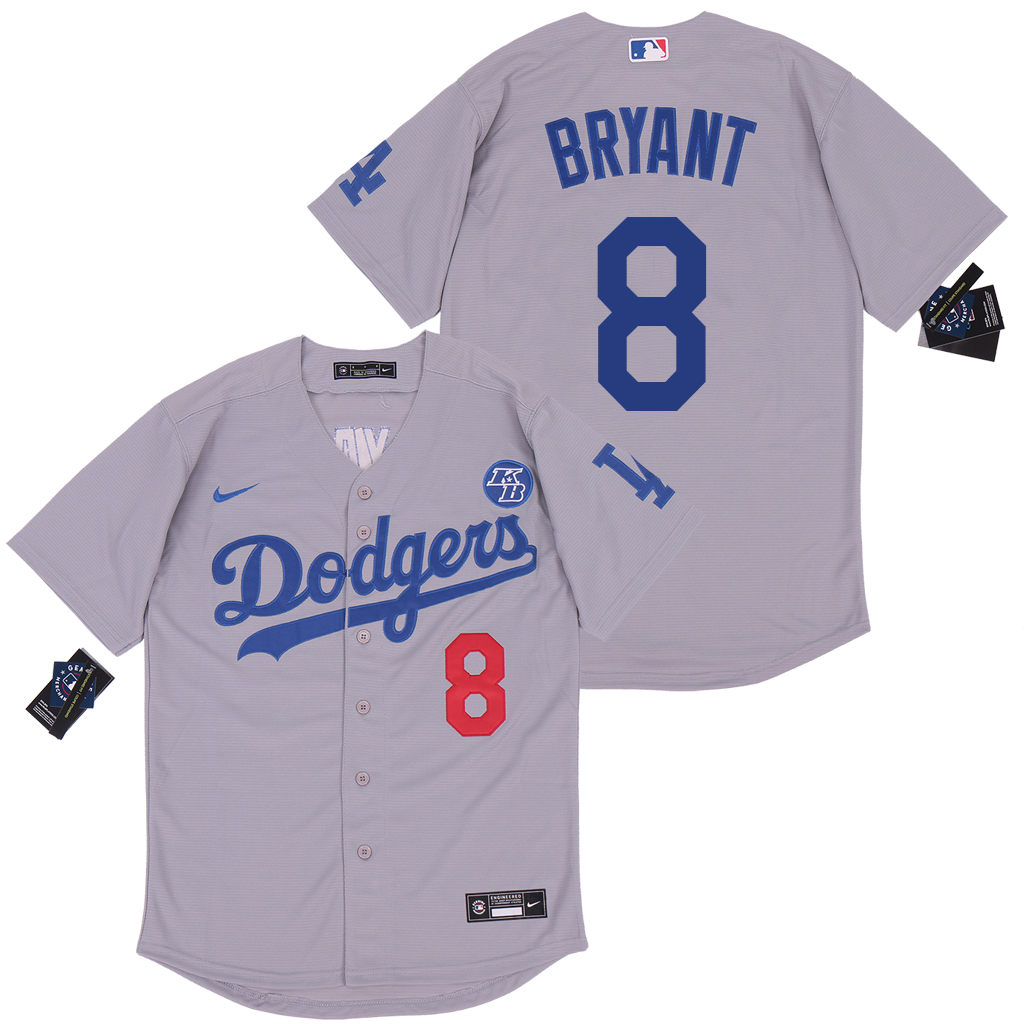 2020 Men Los Angeles Dodgers 8 Bryant grey Nike Game MLB Jerseys